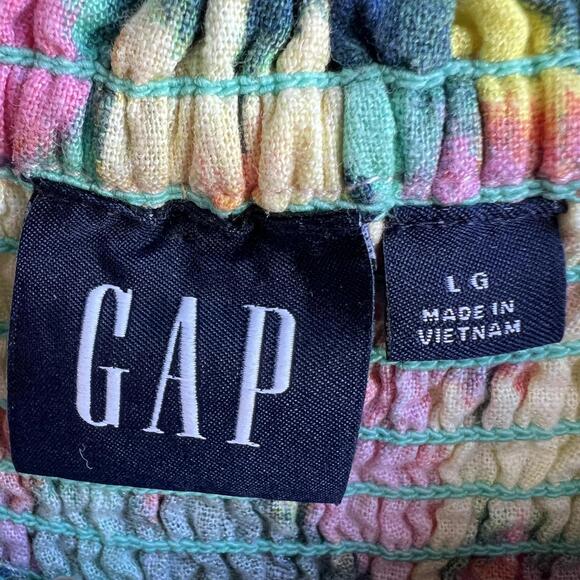 GAP Puffed sleeve linen-blend floral smocked midi Dress - Picture 9 of 14